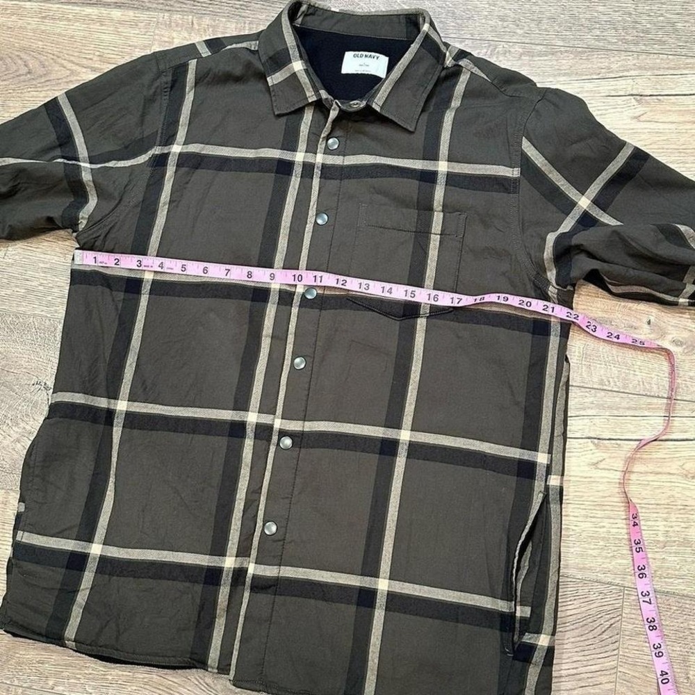 OLD NAVY Mens Plaid Cozy-Lined Shirt Jacket Gorpcore Lumberjack Workwear Large - Picture 2 of 8